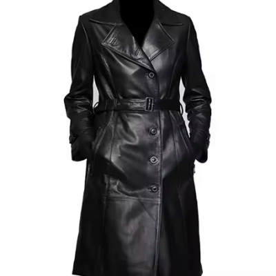 Long Coat Winter Wear Black Lambskin Leather Jacket for Women 2023 Customized High Quality Good Quality Women's Coat